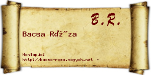 Bacsa Róza névjegykártya